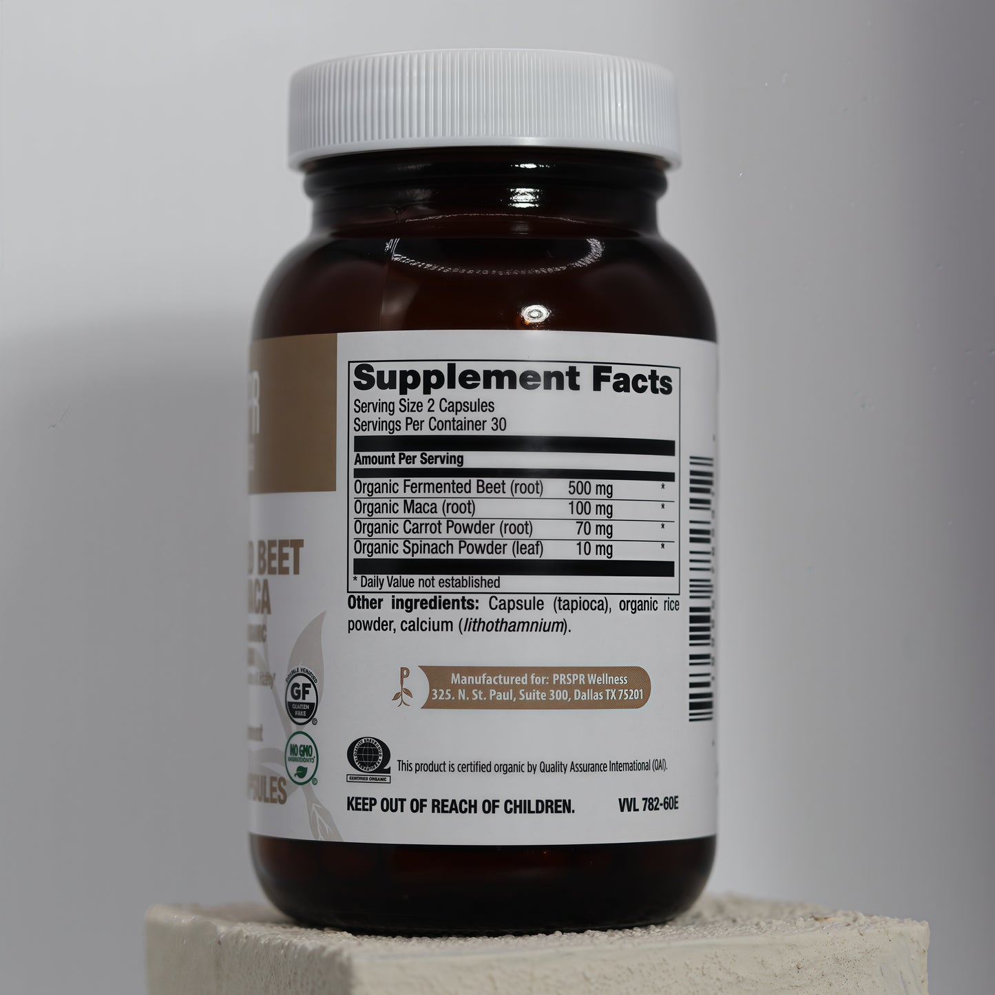 PRSPR Wellness Fermented Beet & Maca – Premium Organic Beet Root & Maca Root Supplement for Energy, Stamina & Brain Function – 60 Day Supply