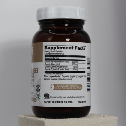 PRSPR Wellness Fermented Beet & Maca – Premium Organic Beet Root & Maca Root Supplement for Energy, Stamina & Brain Function – 60 Day Supply